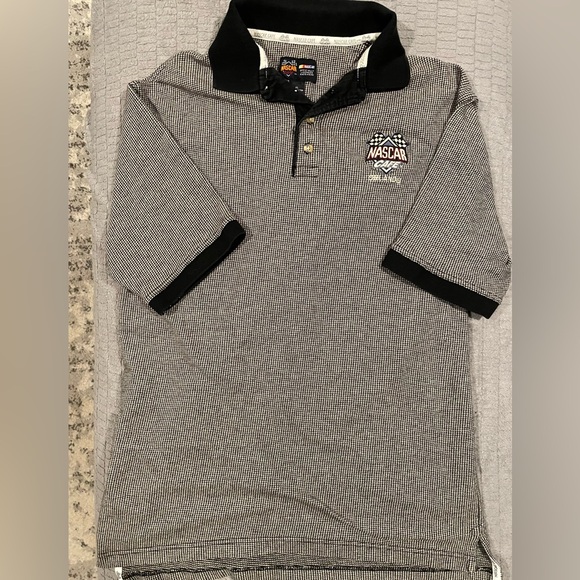 Nascar Other - Vintage Nascar Cafe Men's Black and White Houndstooth Polo Size XL
